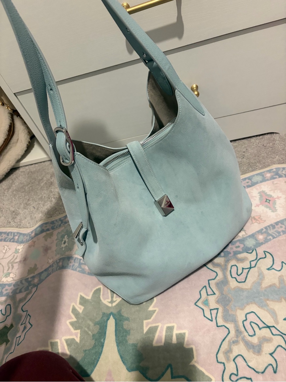 Kate Spade Blue Suede Shoulder Bag